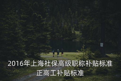 2016年上海社保高級職稱補貼標準正高工補貼標準