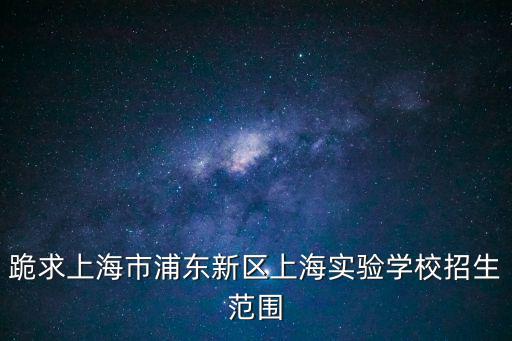 跪求上海市浦東新區上海實驗學校招生范圍