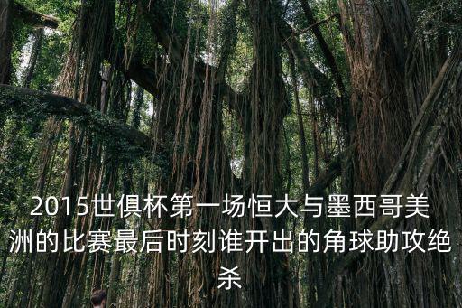 2015世俱杯第一場恒大與墨西哥美洲的比賽最后時刻誰開出的角球助攻絕殺