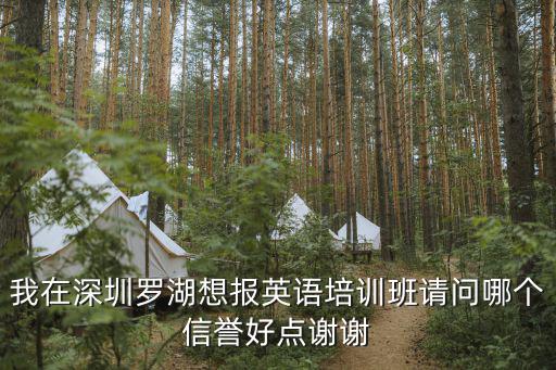 我在深圳羅湖想報英語培訓班請問哪個信譽好點謝謝