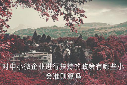 對中小微企業(yè)進(jìn)行扶持的政策有哪些小會準(zhǔn)則算嗎