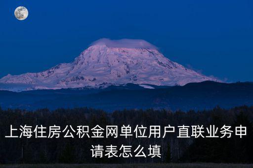 上海住房公積金網單位用戶直聯業務申請表怎么填