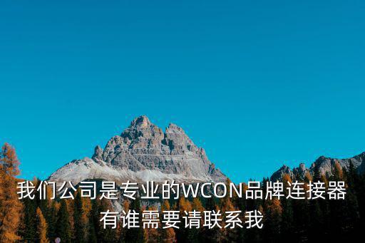 我們公司是專業(yè)的WCON品牌連接器有誰需要請聯(lián)系我