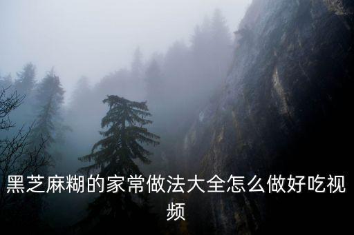 黑芝麻糊的家常做法大全怎么做好吃視頻