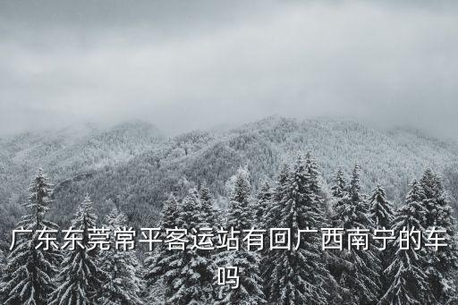 廣東東莞常平客運站有回廣西南寧的車嗎