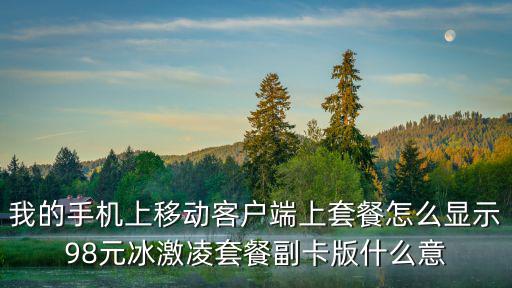 我的手機上移動客戶端上套餐怎么顯示98元冰激凌套餐副卡版什么意