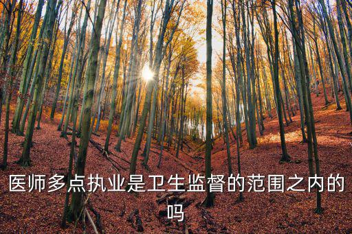 醫師多點執業是衛生監督的范圍之內的嗎