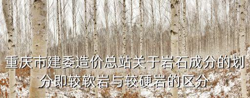 重慶市建委造價總站關(guān)于巖石成分的劃分即較軟巖與較硬巖的區(qū)分