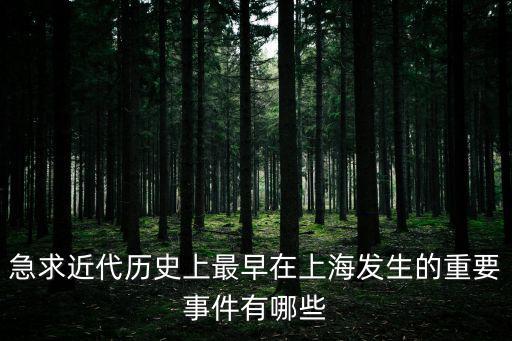 急求近代歷史上最早在上海發生的重要事件有哪些