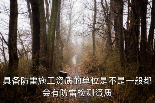 具備防雷施工資質的單位是不是一般都會有防雷檢測資質