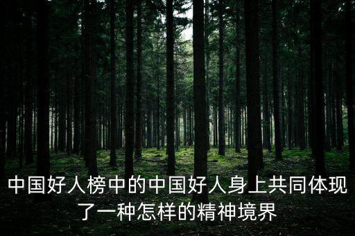 中國好人榜中的中國好人身上共同體現(xiàn)了一種怎樣的精神境界