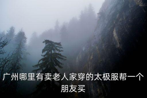 廣州哪里有賣老人家穿的太極服幫一個朋友買