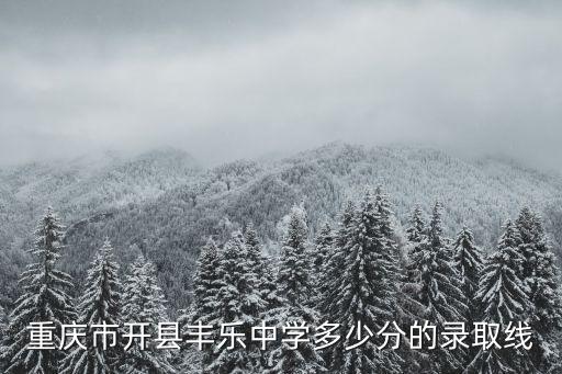重慶市開縣豐樂中學多少分的錄取線