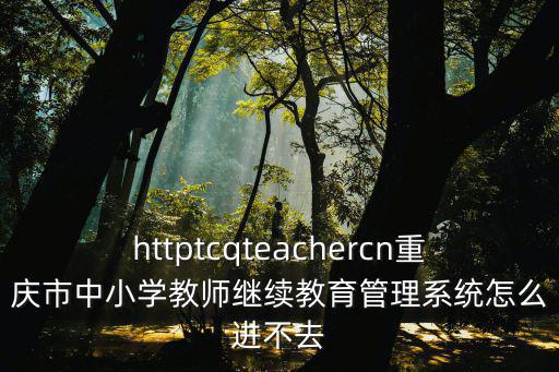 httptcqteachercn重慶市中小學教師繼續教育管理系統怎么進不去