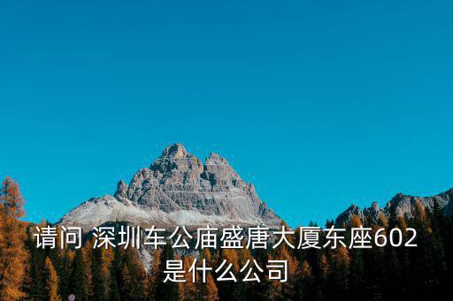請問 深圳車公廟盛唐大廈東座602是什么公司