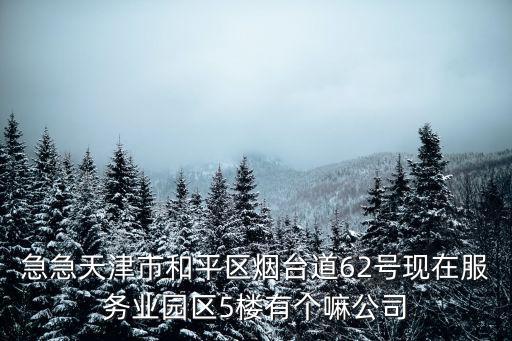 急急天津市和平區(qū)煙臺(tái)道62號(hào)現(xiàn)在服務(wù)業(yè)園區(qū)5樓有個(gè)嘛公司