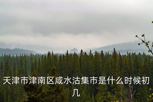 天津市津南區咸水沽大集時間，啥時候是天津咸水沽集