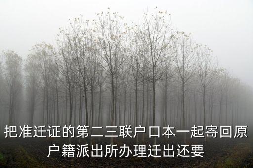 深圳準(zhǔn)遷證第二聯(lián)，戶(hù)口準(zhǔn)予遷入證明第二聯(lián)和戶(hù)口準(zhǔn)予遷入證明第三聯(lián)都要拿給