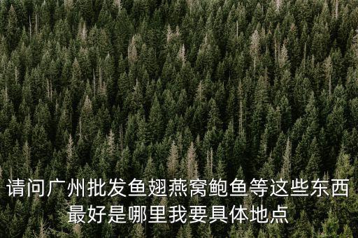 請問廣州批發魚翅燕窩鮑魚等這些東西最好是哪里我要具體地點