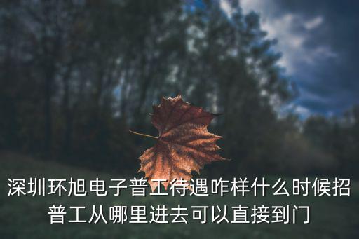 深圳環(huán)旭電子普工待遇咋樣什么時候招普工從哪里進(jìn)去可以直接到門