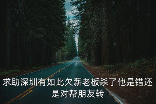 深圳市森思博科技有限公司，求助深圳有如此欠薪老板殺了他是錯還是對幫朋友轉(zhuǎn)