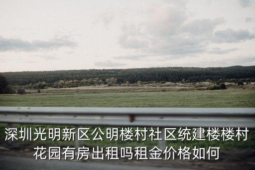 深圳光明新區(qū)公明樓村社區(qū)統(tǒng)建樓樓村花園有房出租嗎租金價格如何