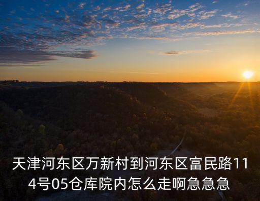 天津河?xùn)|區(qū)萬新村到河?xùn)|區(qū)富民路114號(hào)05倉庫院內(nèi)怎么走啊急急急