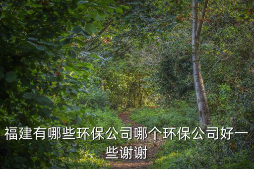 福建有哪些環保公司哪個環保公司好一些謝謝