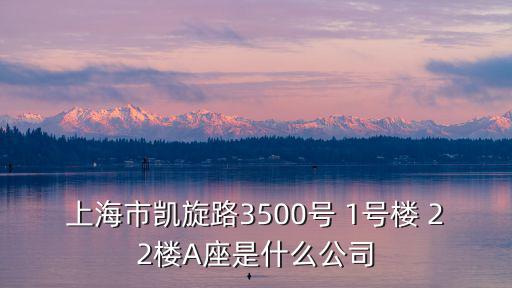 上海市凱旋路3500號 1號樓 22樓A座是什么公司