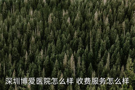 深圳博愛醫(yī)院怎么樣 收費(fèi)服務(wù)怎么樣