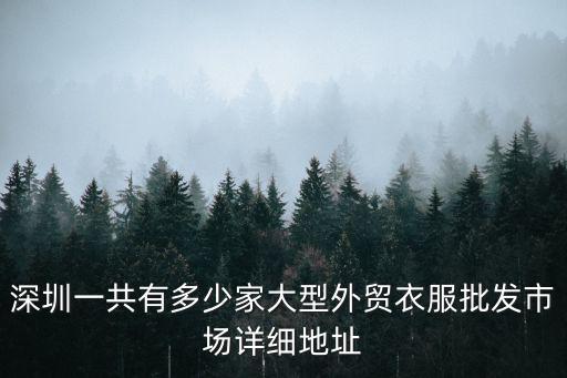 深圳一共有多少家大型外貿衣服批發市場詳細地址