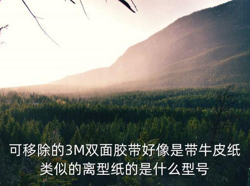 可移除的3M雙面膠帶好像是帶牛皮紙類似的離型紙的是什么型號