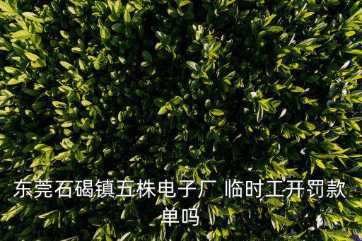 東莞石碣鎮五株電子廠 臨時工開罰款單嗎