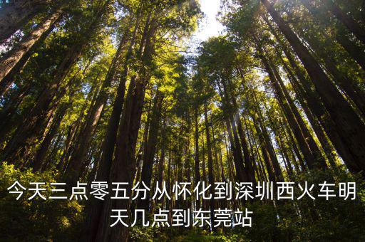 今天三點零五分從懷化到深圳西火車明天幾點到東莞站
