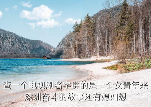 查一個電視劇名字講的是一個女青年來深圳奮斗的故事還有媳婦想