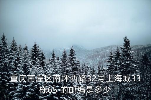 重慶南岸區(qū)南坪西路32號(hào)上海城33棟65 的郵編是多少