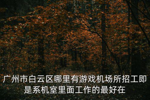 廣州市白云區哪里有游戲機場所招工即是系機室里面工作的最好在