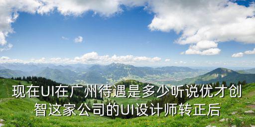 現在UI在廣州待遇是多少聽說優才創智這家公司的UI設計師轉正后