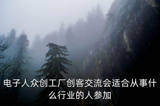 電子人眾創(chuàng)工廠創(chuàng)客交流會適合從事什么行業(yè)的人參加