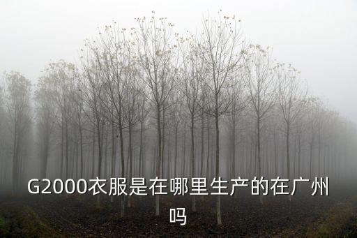 廣州g2000女裝地址，想問一下廣州哪里有G2000店