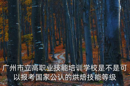 廣州市立高職業技能培訓學校是不是可以報考國家公認的烘焙技能等級