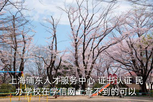 上海浦東人才服務中心 證書認證 民辦學校在學信網上查不到的可以