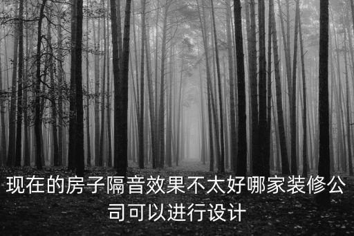 現在的房子隔音效果不太好哪家裝修公司可以進行設計