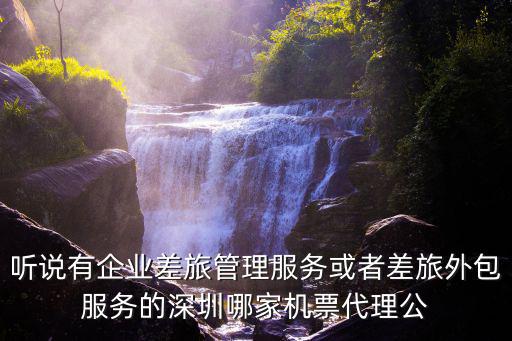 聽說有企業差旅管理服務或者差旅外包服務的深圳哪家機票代理公