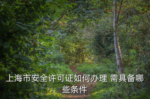 上海市安全許可證如何辦理 需具備哪些條件