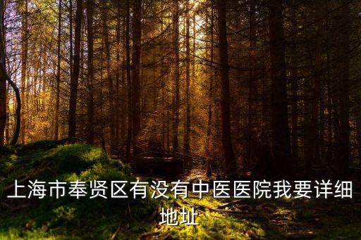 上海市奉賢區(qū)有沒(méi)有中醫(yī)醫(yī)院我要詳細(xì)地址