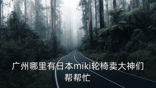 廣州哪里有日本miki輪椅賣大神們幫幫忙
