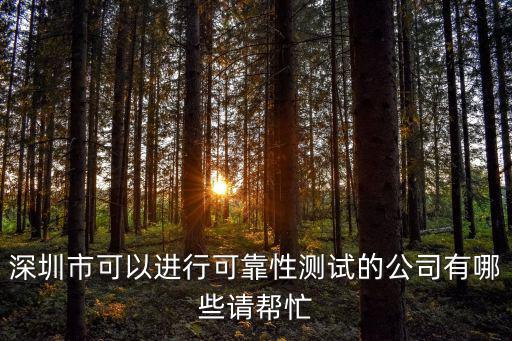 深圳市可以進行可靠性測試的公司有哪些請幫忙