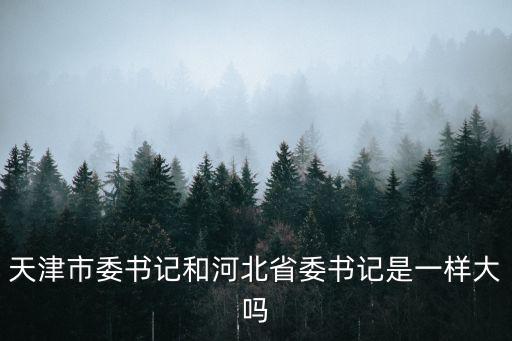 天津市委書記和河北省委書記是一樣大嗎