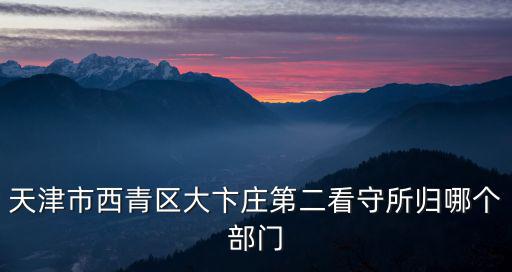 天津市西青區大卞莊第二看守所歸哪個部門